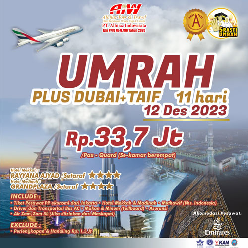 Umroh +Dubai +Thaif 12 Des '23