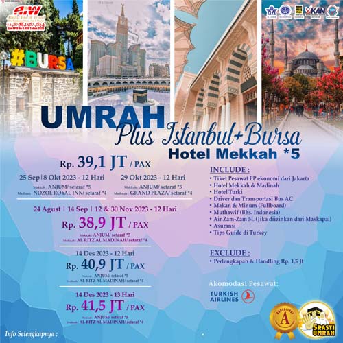 Umroh 8 & 29 Oktober Plus Turki